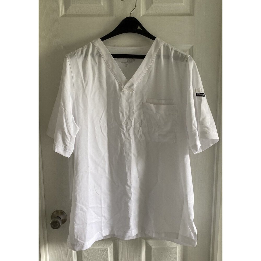 Greys Anatomy By Barco Women White Shirt Short Sleeve Scrub V Neck Size Meduim